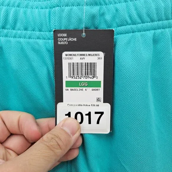 UNDER ARMOUR WOMEN'S LARGE ACTIVE SHORTS BLUE BLACK WHITE - Picture 5 of 7